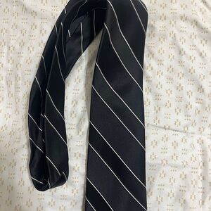U.S. Polo Assn. Black Tie with White Stripes